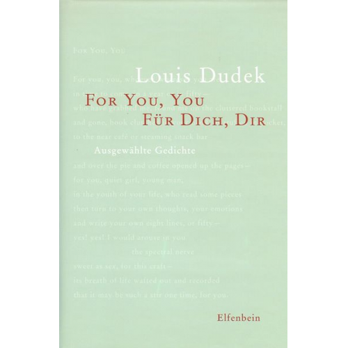 Louis Dudek - For you, you - Für Dich, Dir