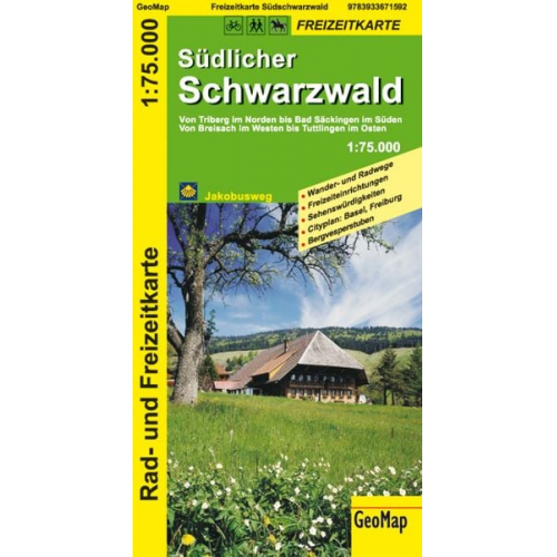 GeoMap - Südlicher Schwarzwald 1 : 75 000. Rad- und Freizeitkarte