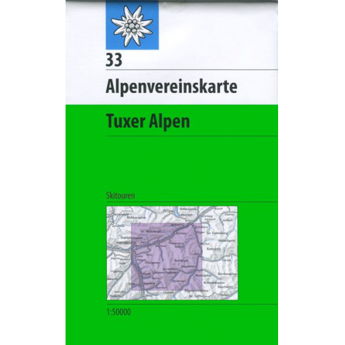 DAV Alpenvereinskarte 33 Tuxer Alpen 1 : 50 000 Skirouten