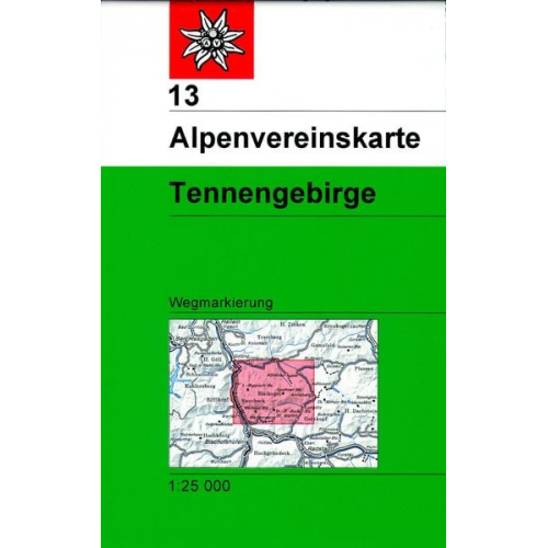 DAV Alpenvereinskarte 13 Tennengebirge 1 : 25 000