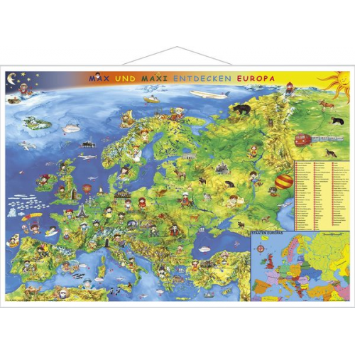 Heinrich Stiefel - Kindereuropakarte. Wandkarte