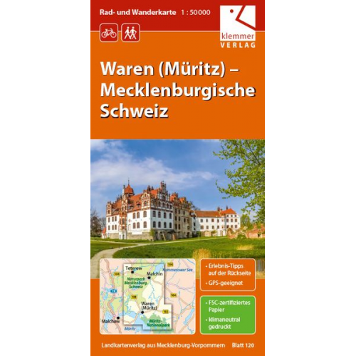 Christian Kuhlmann Thomas Wachter Klaus Klemmer - Waren (Müritz)  Mecklenburgische Schweiz 1 : 50 000 Rad- und Wanderkarte