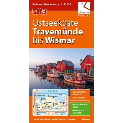 Christian Kuhlmann Thomas Wachter Klaus Klemmer - Ostseeküste Travemünde bis Wismar Rad- und Wanderkarte 1 : 40 000