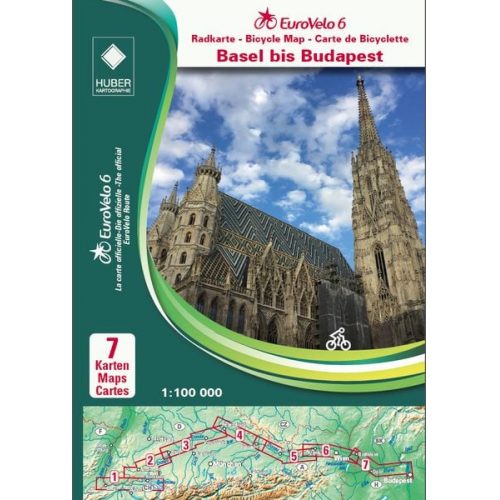 Huber Kartographie GmbH - EuroVelo 6 (Basel - Budapest) 1: 100 000