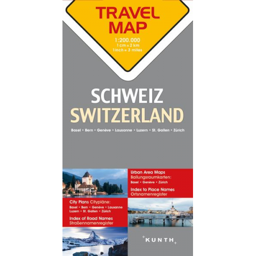 KUNTH TRAVELMAP Schweiz 1:200.000