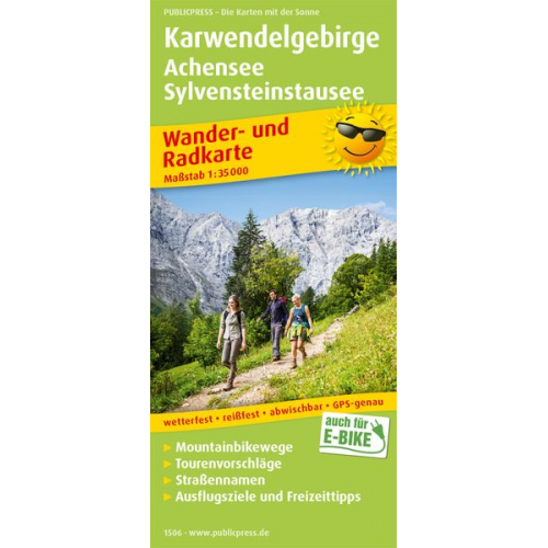 Karwendelgebirge, Achensee, Sylvensteinstausee Wander- und Radkarte 1 : 35 000