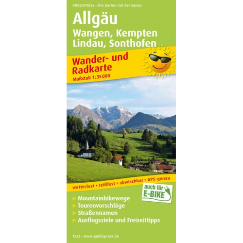 Allgäu, Wangen, Kempten, Lindau, Sonthofen 1:35 000