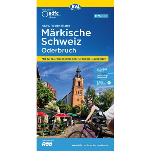 ADFC-Regionalkarte Märkische Schweiz Oderbruch, 1:75.000, mit Tagestourenvorschlägen, reiß- und wetterfest, E-Bike-geeignet, GPS-Tracks Download