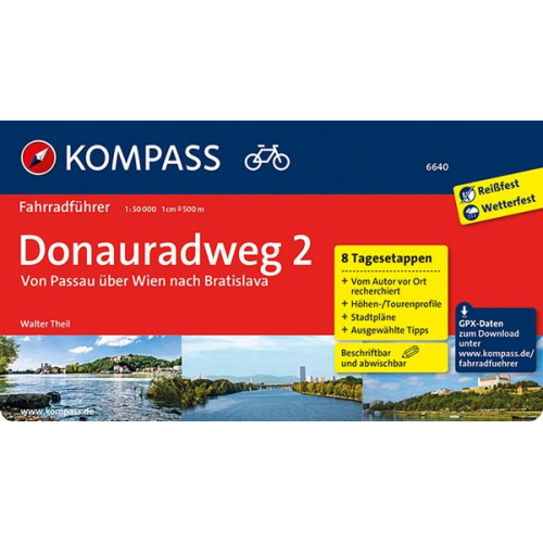 Walter Theil - KOMPASS Fahrradführer Donauradweg 2, Von Passau über Wien nach Bratislava