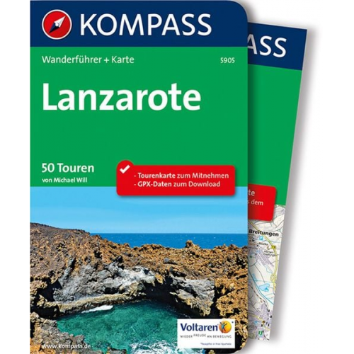 Michael Will - KOMPASS Wanderführer Lanzarote, 50 Touren mit Extra-Tourenkarte