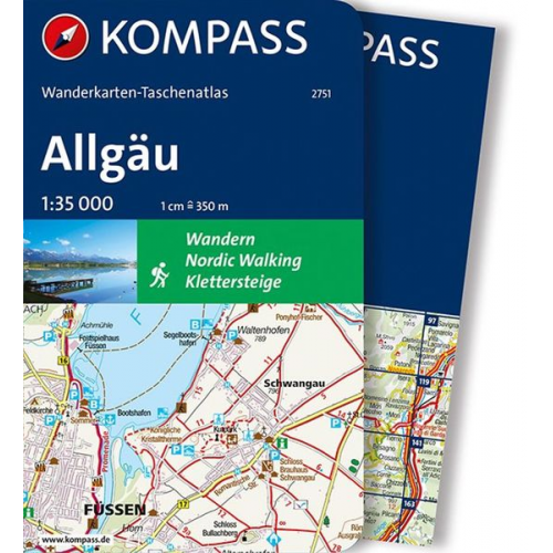 KOMPASS Wanderkarten-Taschenatlas Allgäu 1:35.000