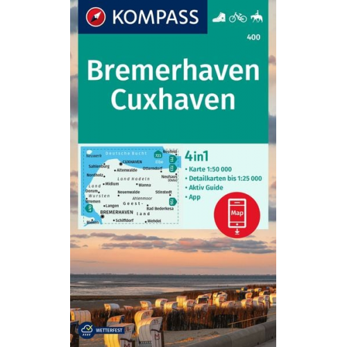 KOMPASS Wanderkarte 400 Bremerhaven-Cuxhaven 1:50.000