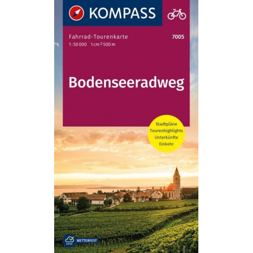 KOMPASS Fahrrad-Tourenkarte Bodenseeradweg 1:50.000