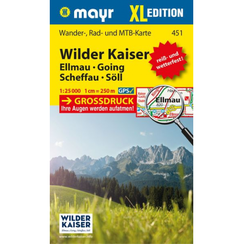 Mayr Wanderkarte Wilder Kaiser - Ellmau - Going - Scheffau - Söll XL 1:25.000