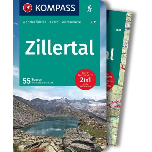 Wolfgang Heitzmann - KOMPASS Wanderführer Zillertal, 55 Touren: mit Extra-Tourenkarte