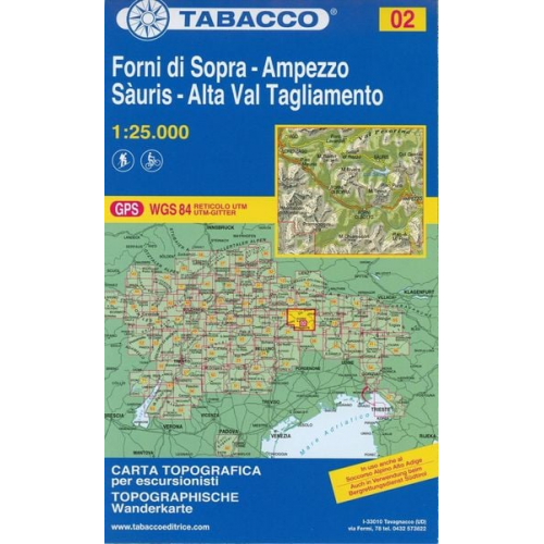 Tabacco Wandern Forni di Sopra - Ampezzo 1 : 25 000