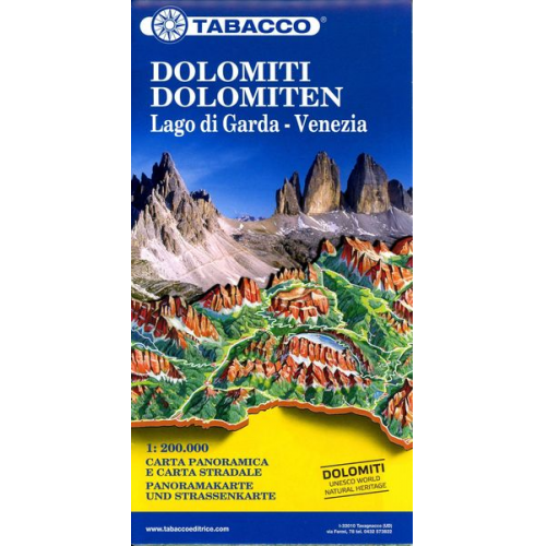 Dolomiti / Dolomiten Road Panoramic Map 1 : 200 000