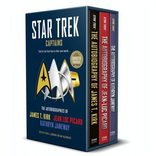 Una McCormack David A. Goodman - Star Trek Captains - The Autobiographies: Boxed Set with Slipcase and Character Portrait Art of Kirk, Picard and Janeway Autobiographies