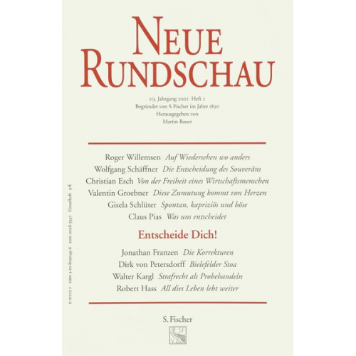 Samuel Fischer - Neue Rundschau 2002/2