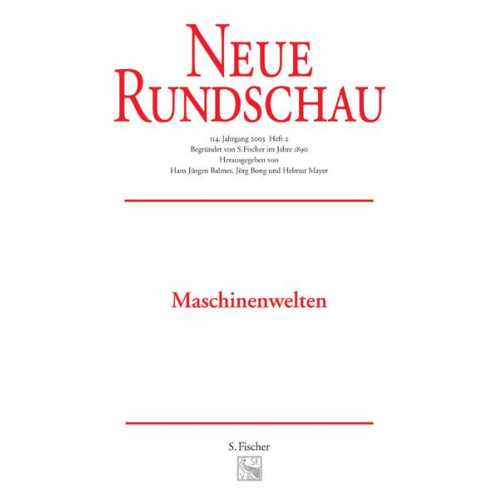 Samuel Fischer Hans J. Balmes Jörg Bong Helmut Mayer - Neue Rundschau 2003/2