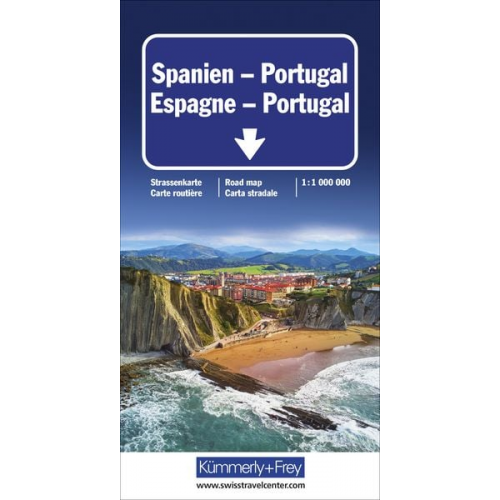 Spanien - Portugal Strassenkarte 1:1 Mio
