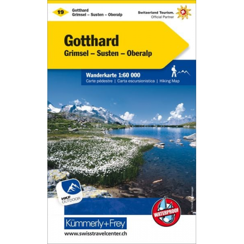 KuF Schweiz Wanderkarte 19 Gotthard, Grimsel, Susten