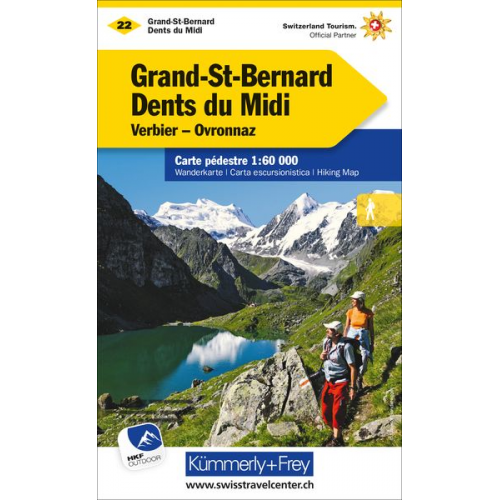 Grand-St-Bernard - Dents du Midi, Verbiez, Ovronnaz Wanderkarte