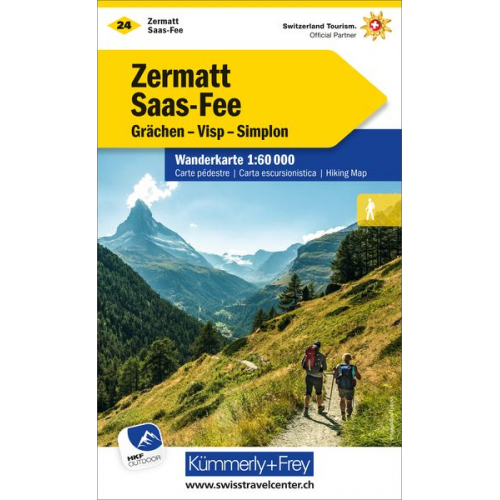 Zermatt - Saas Fee, Grächen, Visp, Simplon Wanderkarte Nr. 24