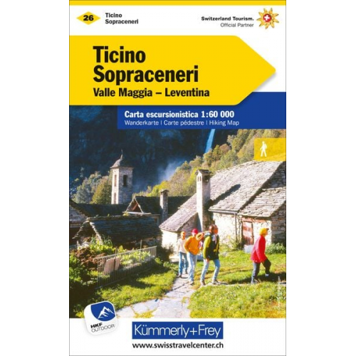 Kümmerly+Frey Wanderkarte 26 Ticino, Sopraceneri 1:60.000