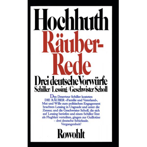 Rolf Hochhuth - Räuber-Rede