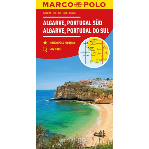 MARCO POLO Regionalkarte Algarve, Portugal Süd 1:200.000