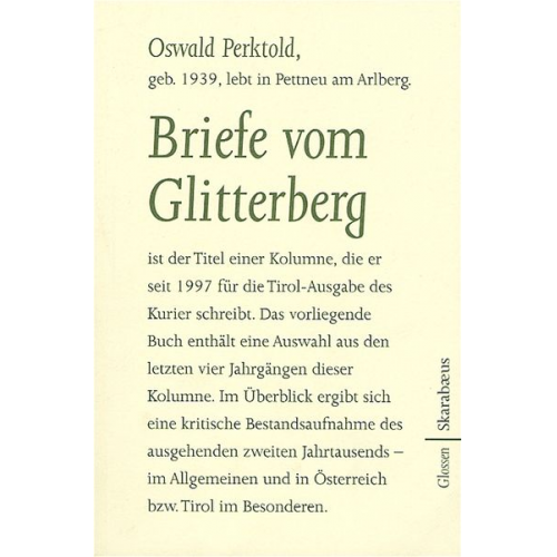 Oswald Perktold - Briefe vom Glitterberg