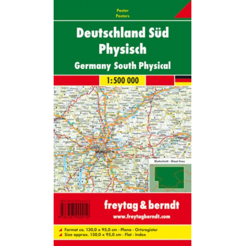 Deutschland Süd physisch. Germany South Physical