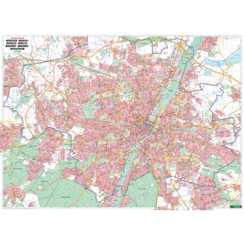 München Gesamtplan, Poster 1:22.500, metallbestäbt