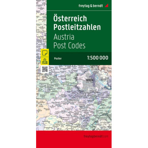 Postleitzahlenkarte Österreich Poster-Kte gefaltet