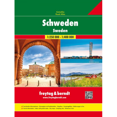 Schweden, Autoatlas 1:250.000 - 1:400.000