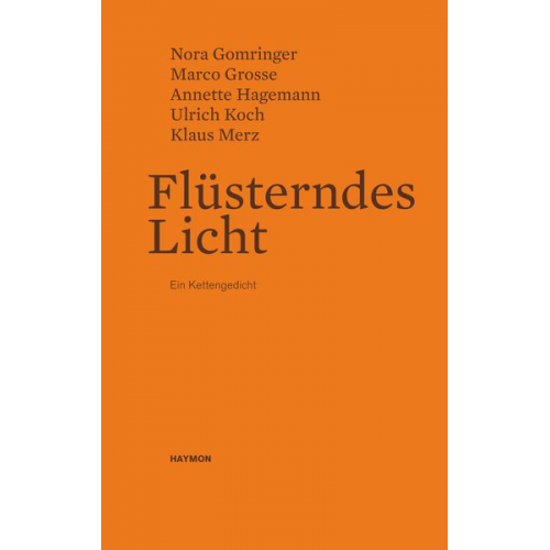 Nora Gomringer Marco Grosse Annette Hagemann Ulrich Koch Klaus Merz - Flüsterndes Licht