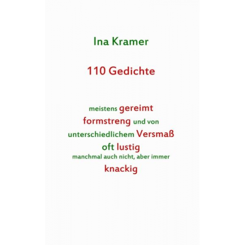 Ina Kramer - 110 Gedichte