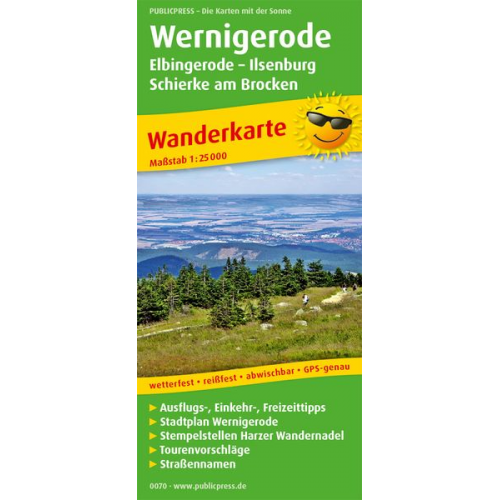 Wanderkarte Wernigerode - Elbingerode - Ilsenburg - Schierke am Brocken 1 : 25 000