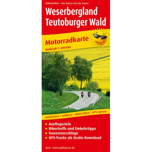 Motorradkarte Weserbergland - Teutoburger Wald 1:200 000