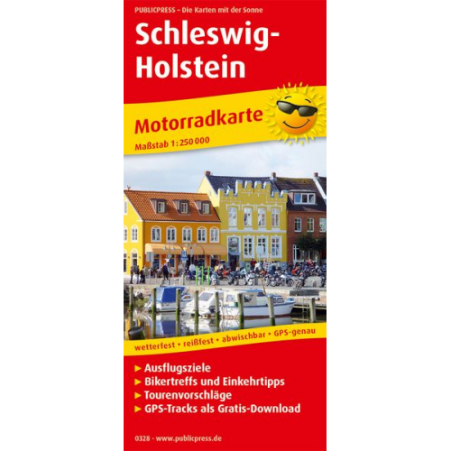 Motorradkarte Schleswig-Holstein 1:250 000