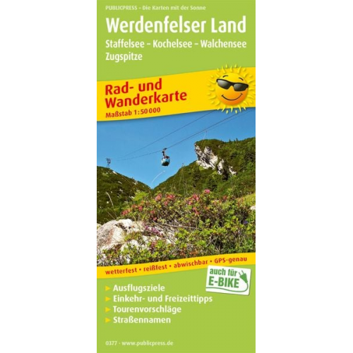 Werdenfelser Land, Staffelsee - Kochelsee - Walchensee - Zugspitze 1:50 000