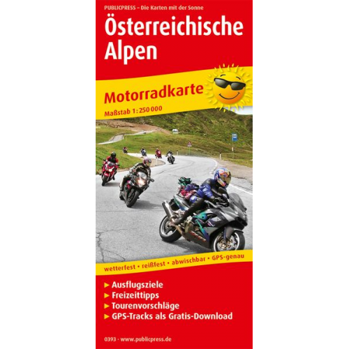 Motorradkarte Österreichische Alpen