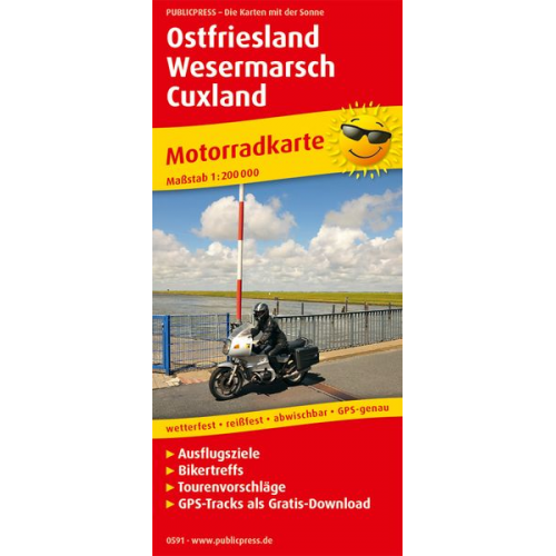 Motorradkarte Ostfriesland - Wesermarsch - Cuxland