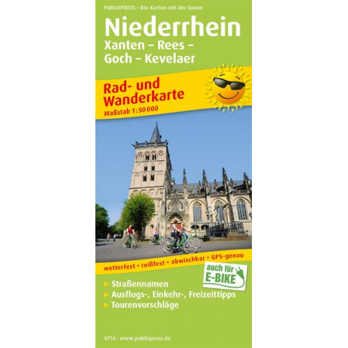 Niederrhein, Xanten - Rees - Goch - Kevelaer 1:50 000