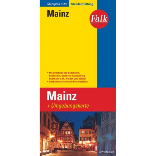 Falk Stadtplan Extra Standardfaltung Mainz