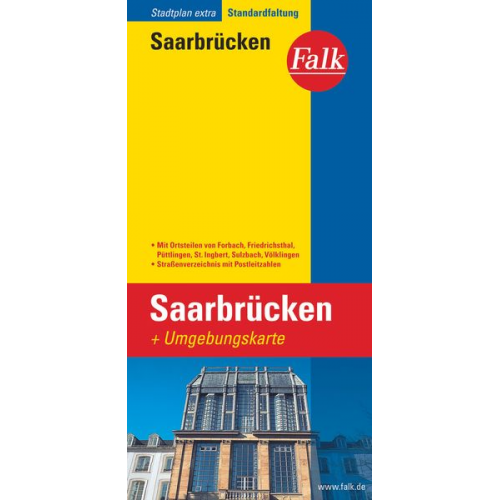 Falk Stadtplan Extra Standardfaltung Saarbrücken