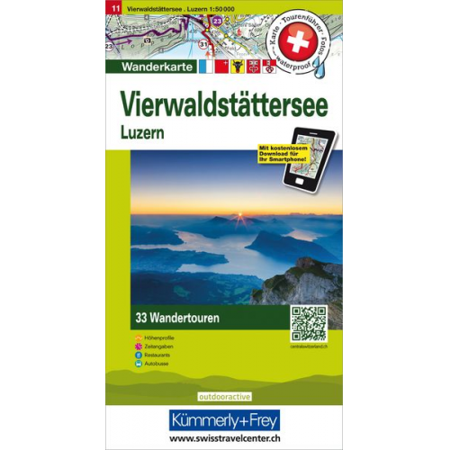 Hallwag Touren-Wanderkarte 11 Vierwaldstättersee