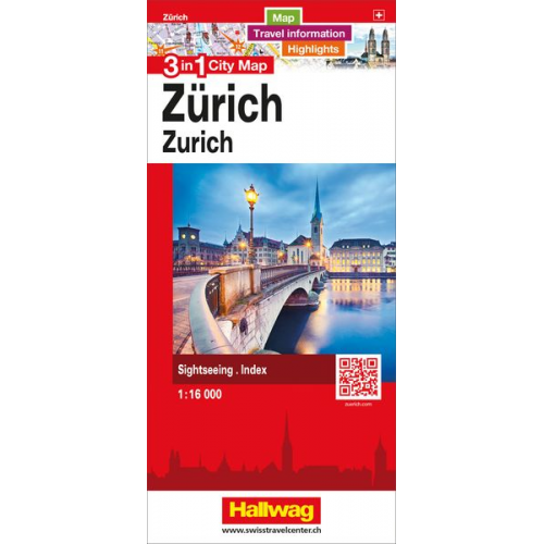 Zürich 3 in 1 City Map 1:16 000