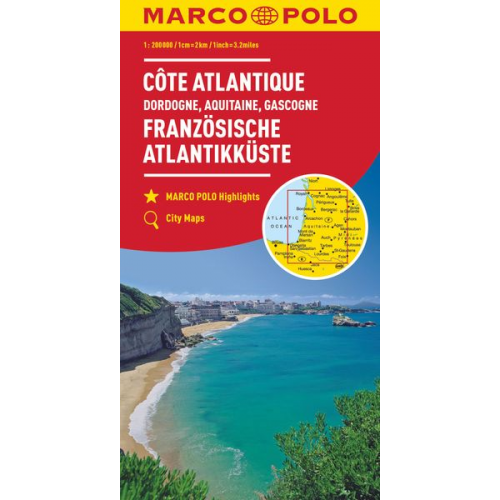 MARCO POLO Karte Frankreich Französische Atlantikküste 1:300 000